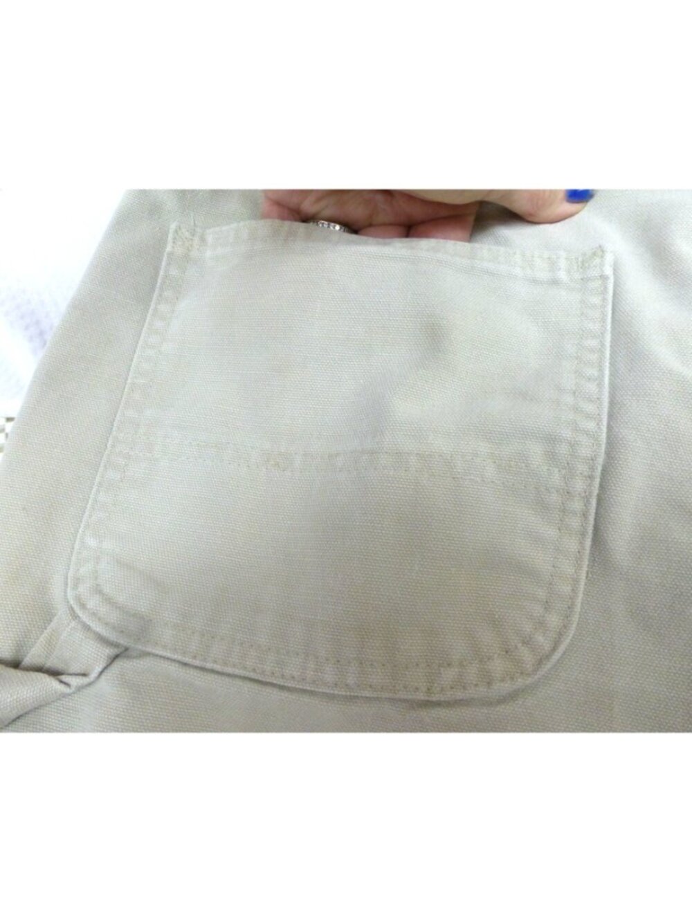 Carhartt Mens White Wide-Leg Baggy Work Pants 36X33 Cotton Canvas Material - Picture 8 of 9